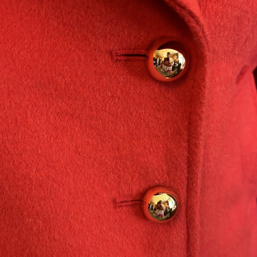 The Limited Orange Crop Wool Blend Double breast Pea Coat w/Gold Buttons Size S - Picture 6 of 13